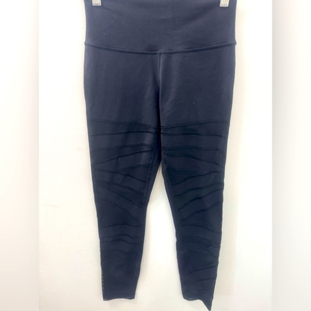 Lululemon Align Leggings Women's High Rise Sheer Black Crisscross Mesh Insert 4